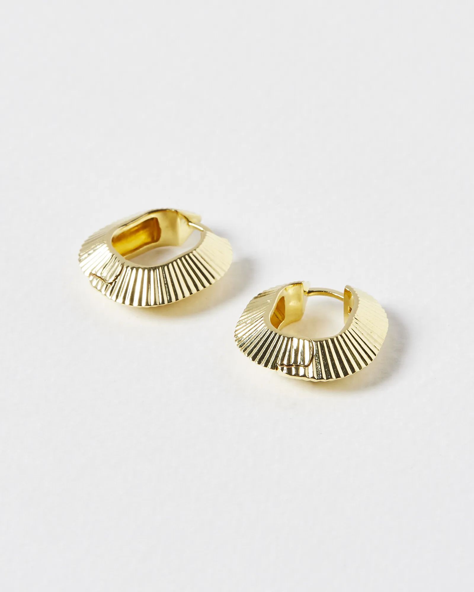 Shiloh Angled Chunky Gold Plated Hoop Earrings | Oliver Bonas | Oliver Bonas (Global)