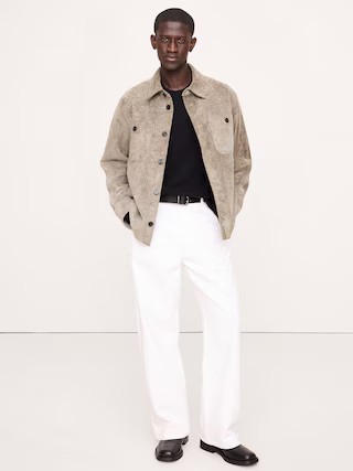 Relaxed Textured Suede Shirt Jacket | Banana Republic (US)
