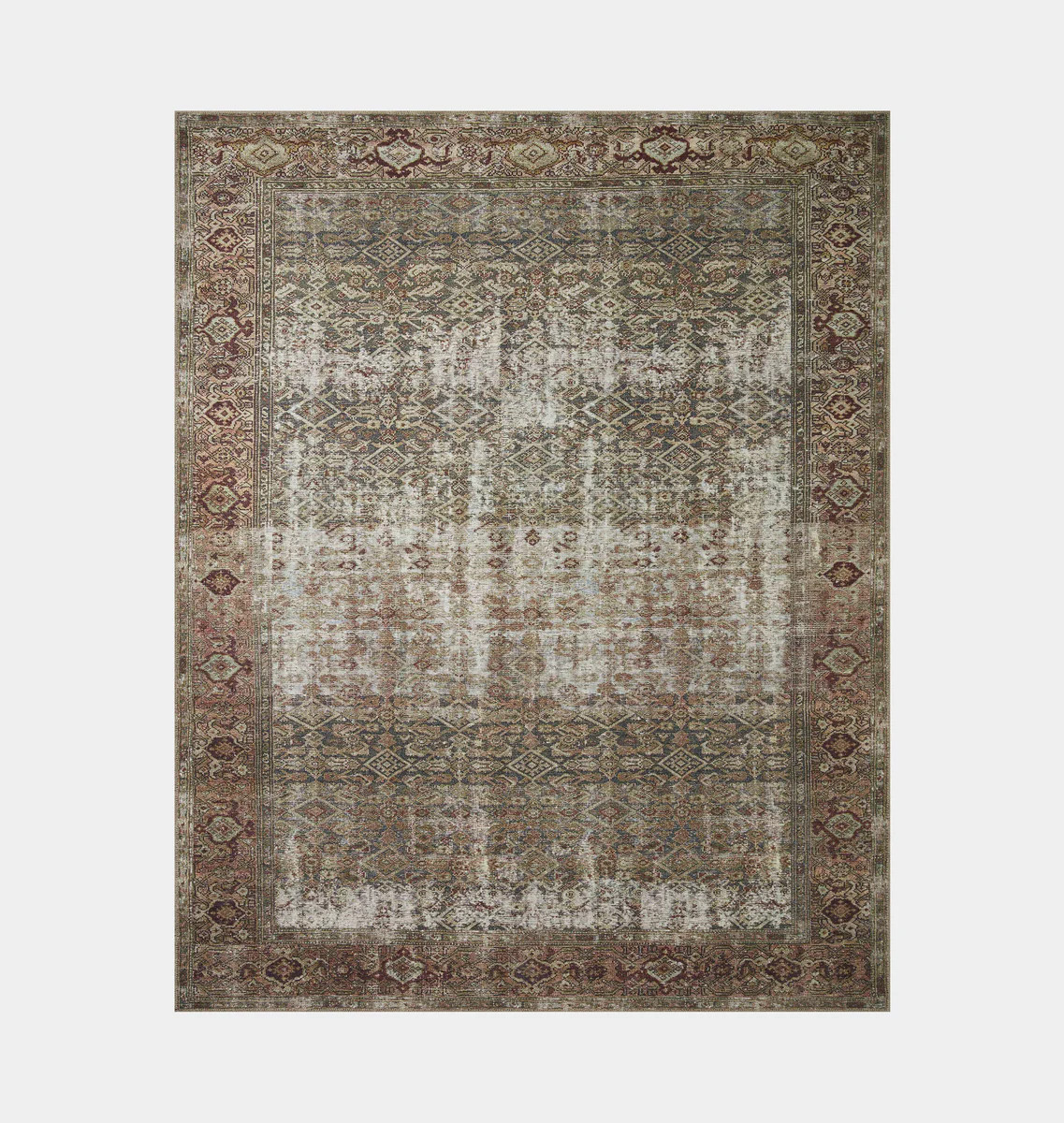 Georgie GER-07 Moss / Salmon Area Rug | Amber Interiors