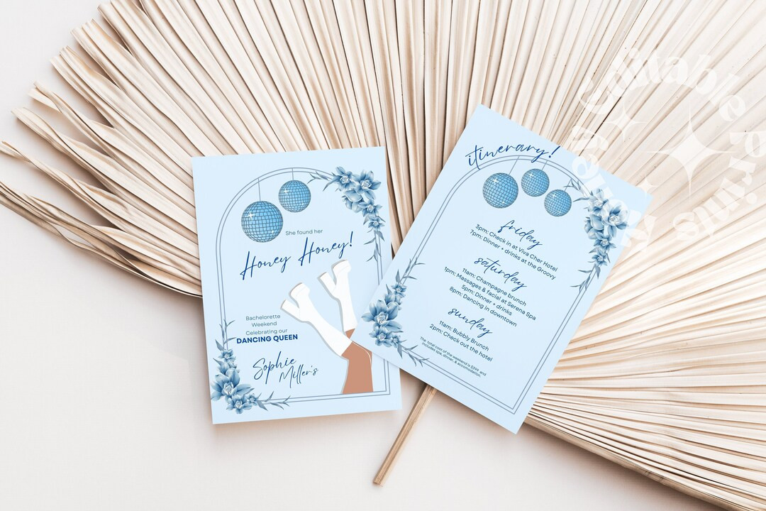 Mamma Mia Disco Bachelorette Weekend Itinerary, Honey Bachelorette Weekend Template, Disco ball B... | Etsy (US)