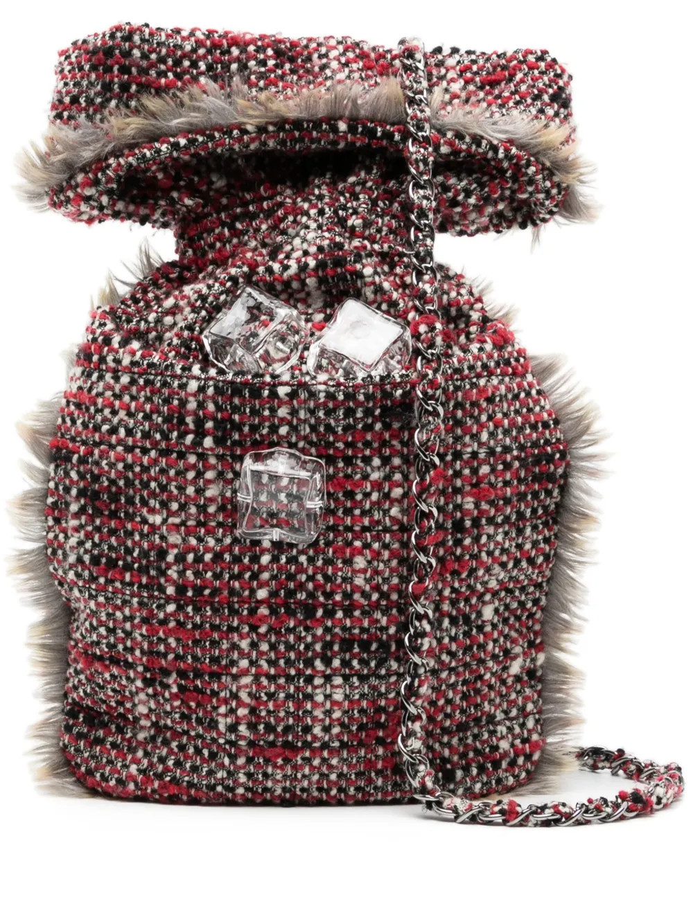 CHANEL Pre-Owned 2010 hot-water-bottle tweed crossbody bag - Multicolour | Farfetch Global
