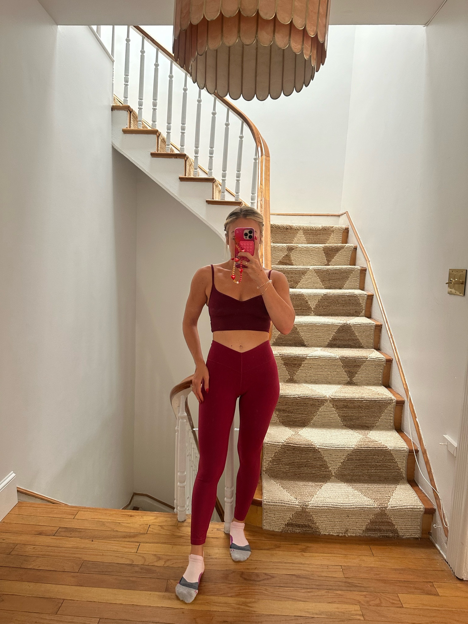 Lululemon workout outfit of the day wearing “like new” collection - lululemon
lululemon Align™ V-Waist Pant - Resale
Color: Pomegranate & lululemon Align™ Sweetheart Bra - Resale Color: Deep Luxe