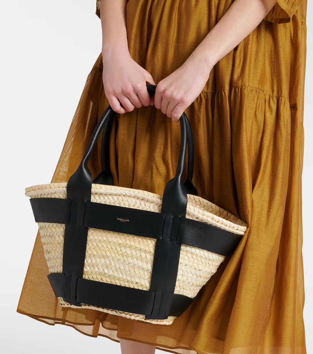 Santorini leather-trimmed straw tote bag | Mytheresa (US/CA)