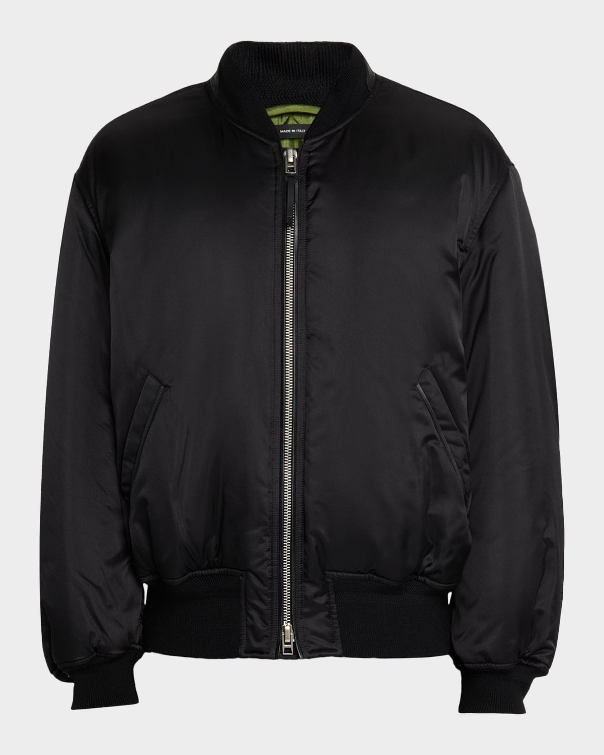 Men & apos;s Silk Satin Bomber Jacket | Neiman Marcus
