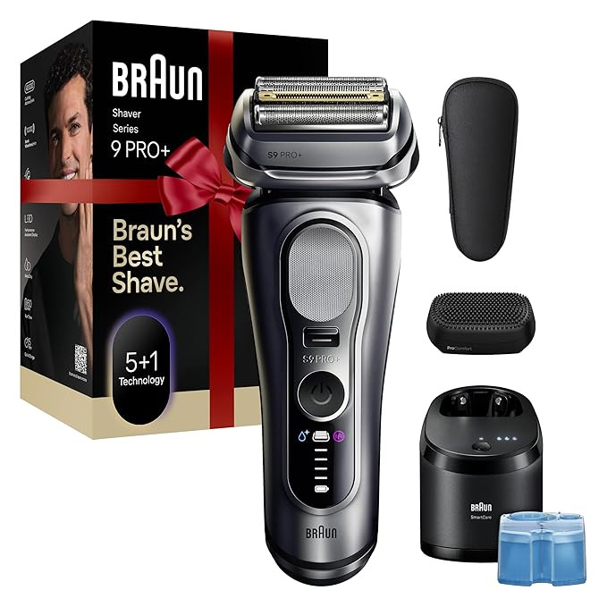 Braun Series 9 PRO+ Electric Shaver, Pro SensoAdapt, 6in1 SmartCare Center, 9697CC, Silver, Holid... | Amazon (US)