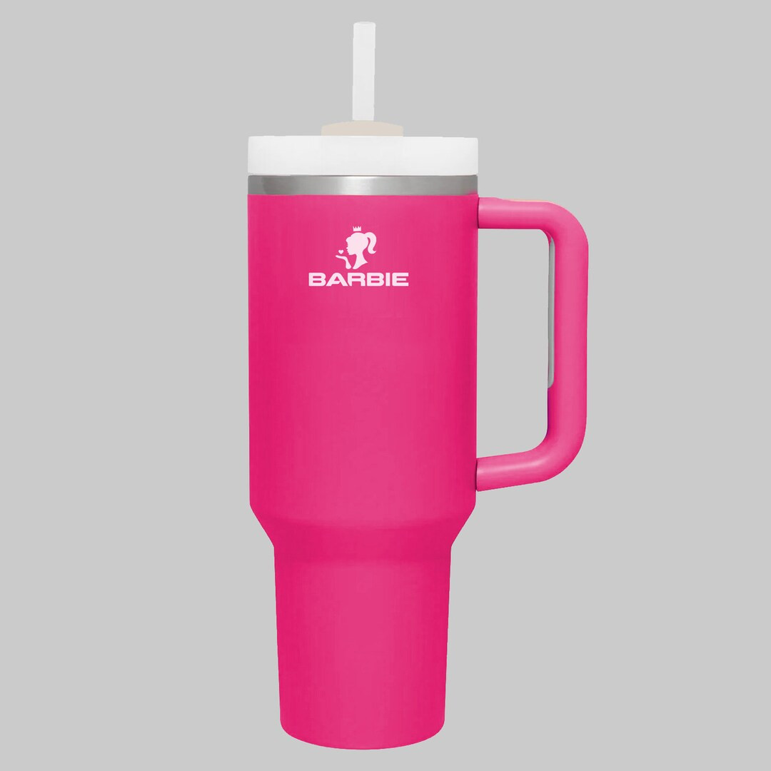 Barbie Limited Edition Stanley Style 40oz Tumbler with Screw on 3 position lid, Handle & Straw, G... | Etsy (US)
