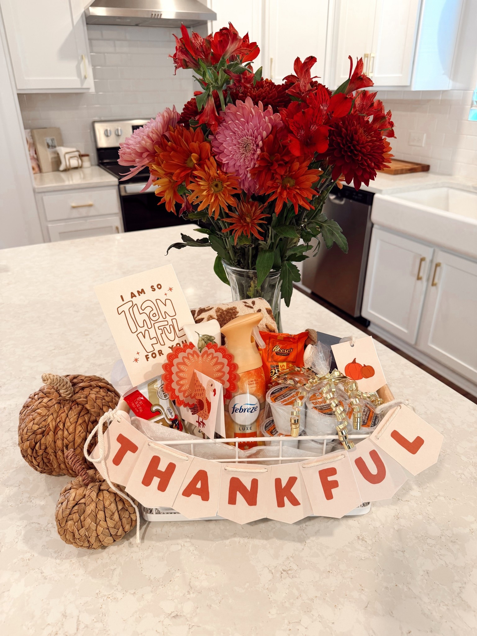 Thanksgiving gift basket idea using the cutest printable designs by The Letter Vee (@the.lettervee) 🍁🍂🧡 You can buy individual designs to print or join their membership plan which gives you unlimited access! Such cute products for gifting for baskets, cards, tags, and more! 

#LTKGiftGuide