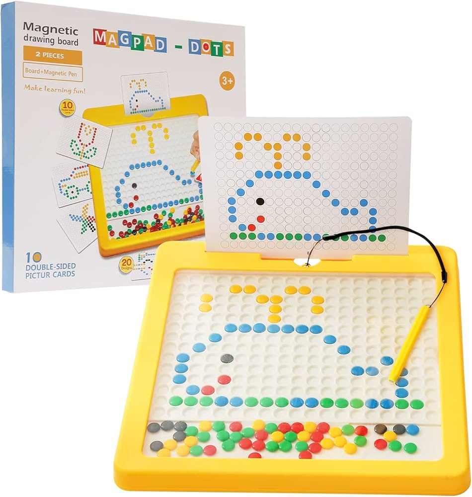 IEATFO Magnetic Dot Art Drawing Board, Montessori Magnetic Dots Board for Kids, Magnetic Dot Boar... | Amazon (US)