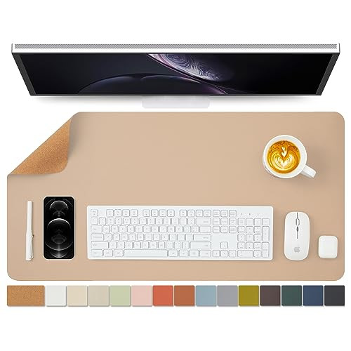 Cork Desk Mat - Dual-Sided Desk Pad for Office and Home - Desk Organization and Accessories - Ide... | Amazon (US)