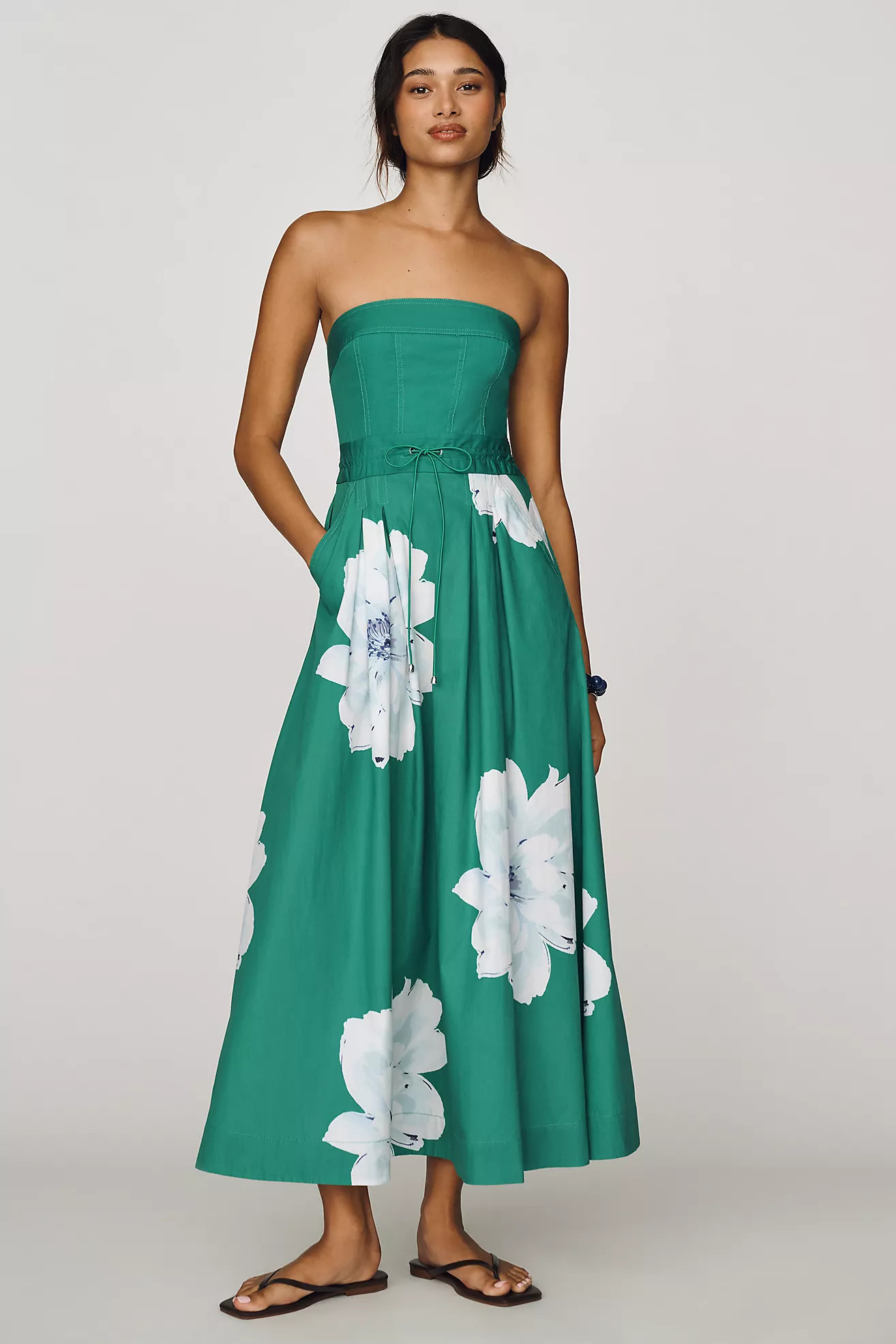 Maeve Strapless Waisted Maxi Dress | Anthropologie (US)