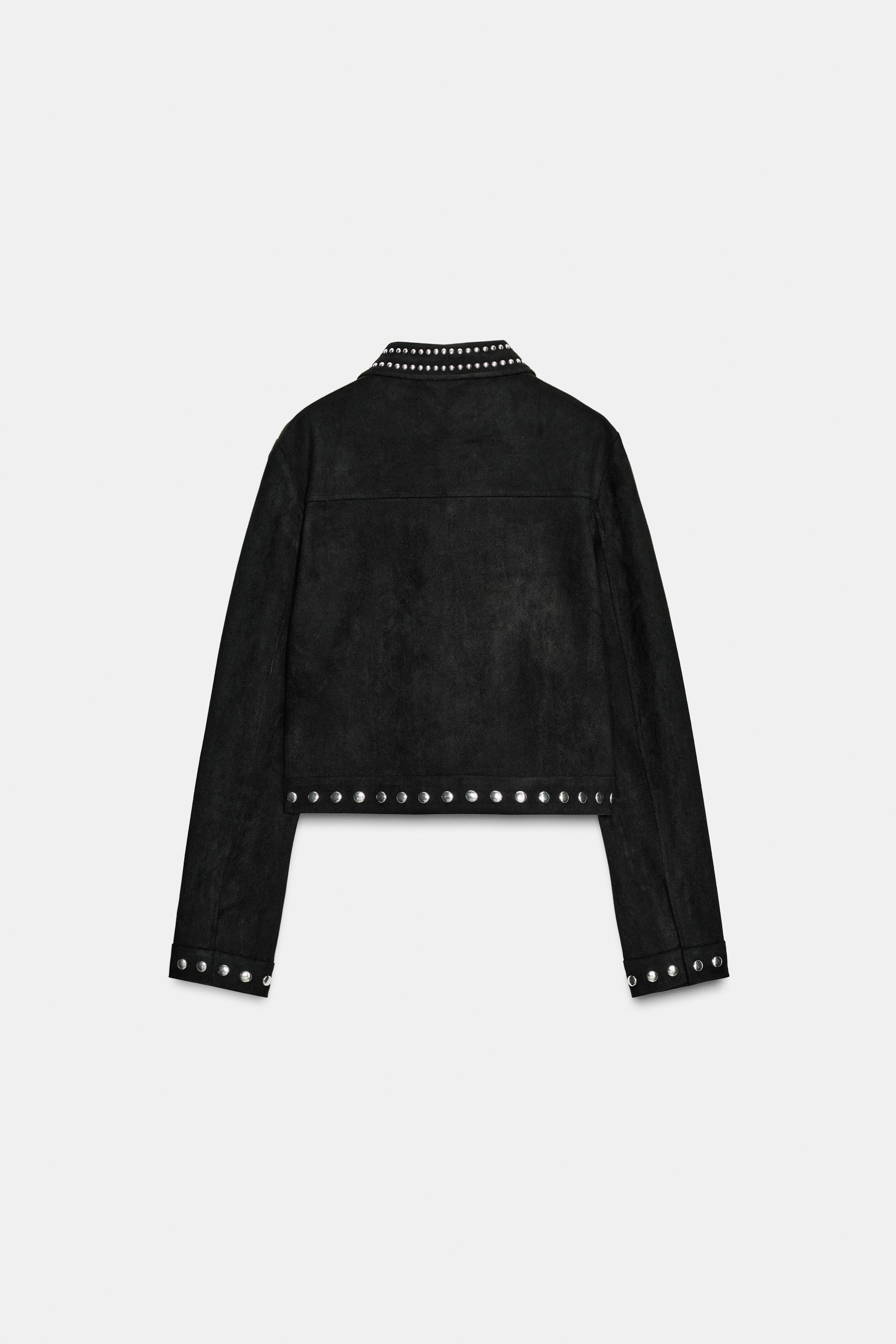 FAUX SUEDE STUDDED JACKET | Zara US