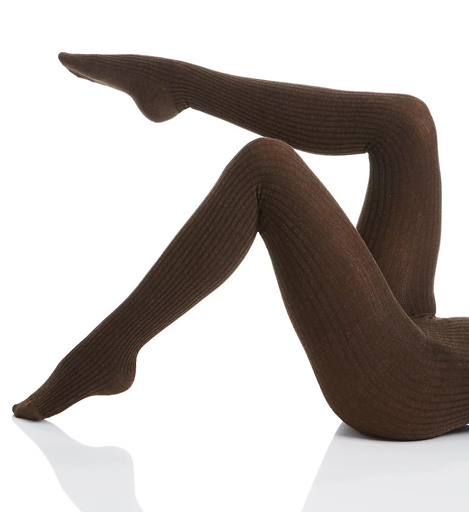 MeMoi Women's Ribbed Sweater Tights in Brown Heather | Plus Size XL/2XL | HerRoom.com | HerRoom