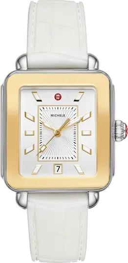 MICHELE Deco Sport Watch Head & Silicone Strap, 34mm x 36mm | Nordstrom | Nordstrom