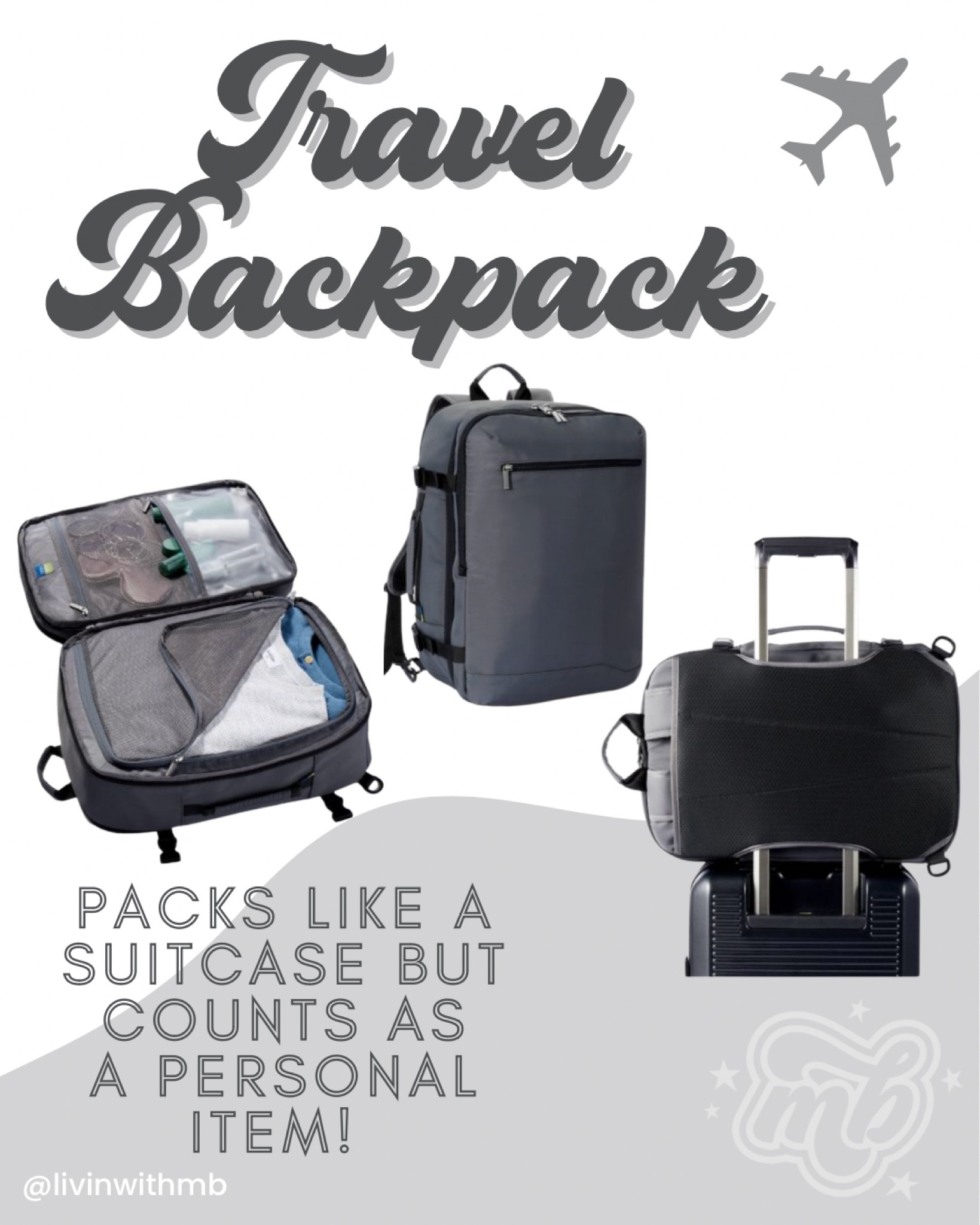 This travel backpack is so cool🙌🏼

It opens like a suitcase, but it’s size will count as a personal item so you can still bring a roller!

Open Story at Target

#LTKunder100 #LTKFind #LTKtravel