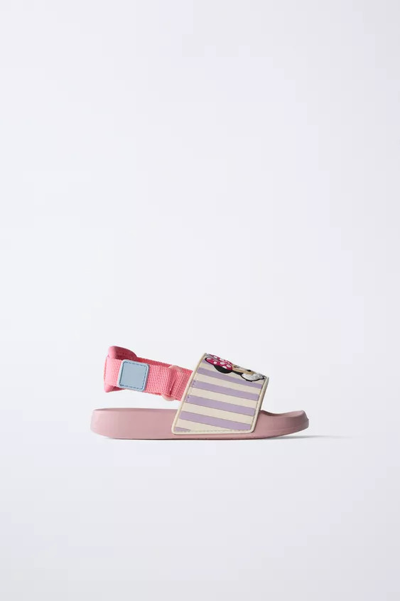 Minnie Mouse © Disney slide sandals. Hook-and-loop closure at back. Rubber soles. | Zara US