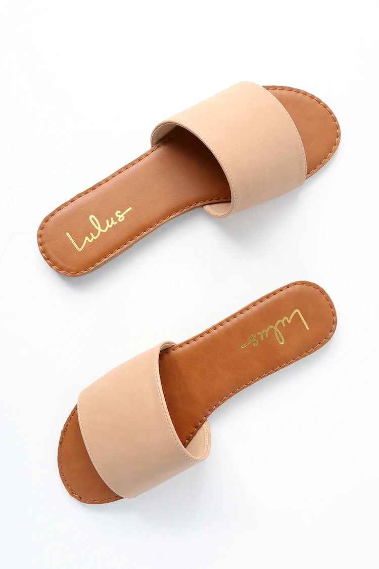 Addison Natural Slide Sandals | Lulus (US)