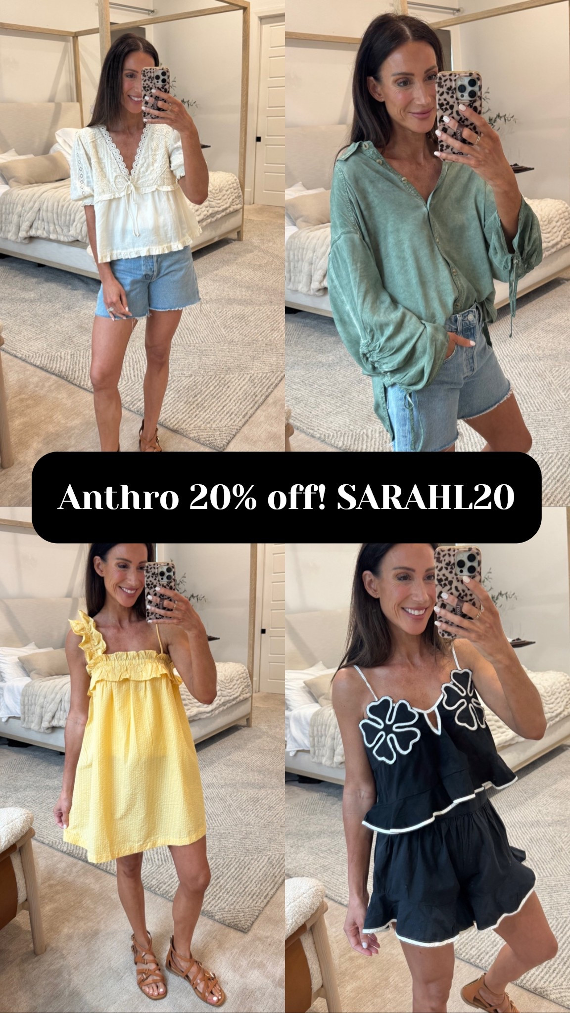 SARAHL20 or 20% off this weekend on the Anthro site! Wearing smalls in everything here. Cutest summer/spring/vacay  outfits! 

#LTKSaleAlert #LTKootd #LTKSpringSale