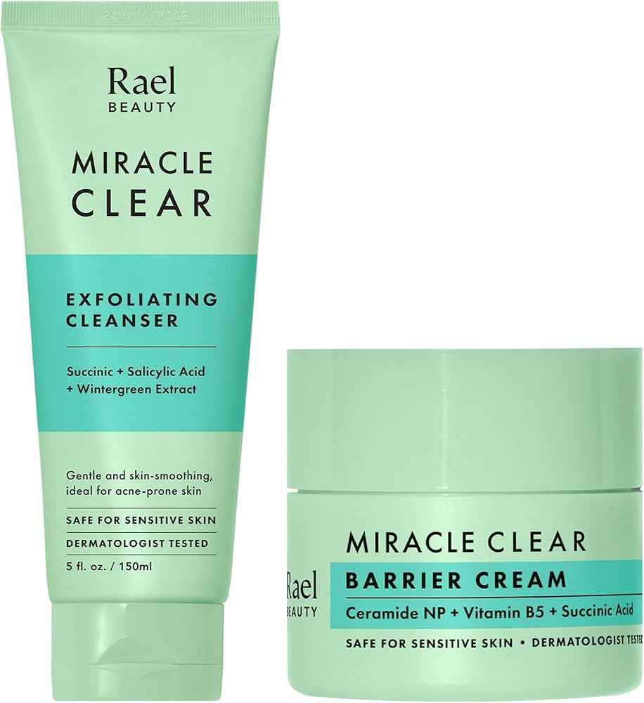 Rael Miracle Bundle - Miracle Clear Exfoliating Cleanser (5.1 fl.oz), Miracle Clear Barrier Cream... | Amazon (US)