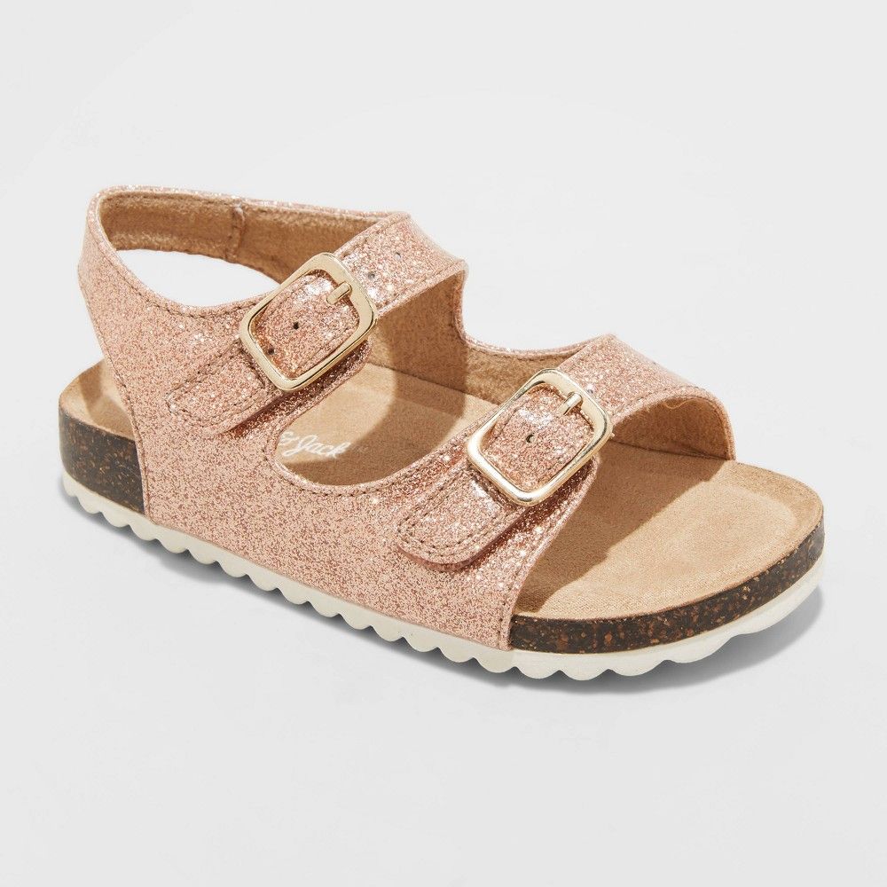 Toddler Girls' Tisha Footbed Sandals - Cat & Jack Rose Gold 11 | Target