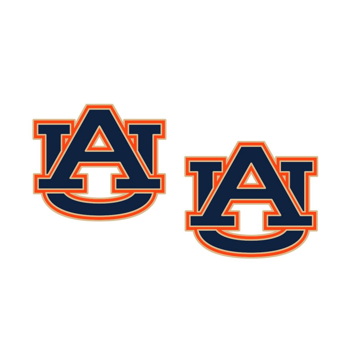 Auburn University Logo Enamel Stud Earrings in Burnt Orange & Navy | CANVAS