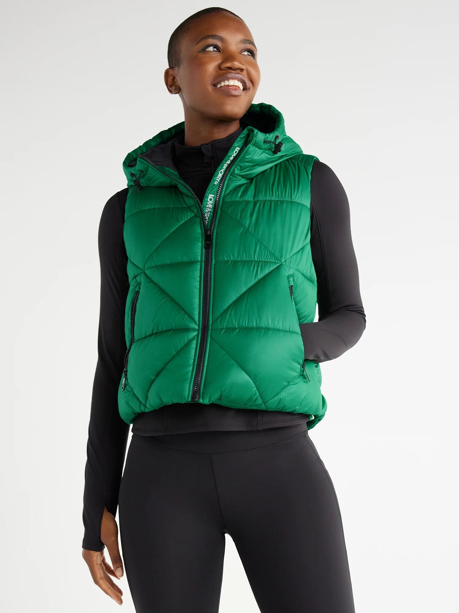 Love & Sports Women's Puffer Vest with Hood, Sizes XS-XXXL | Walmart (US)