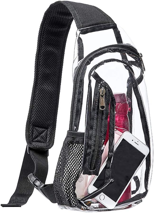 Amazon.com | Clear Sling Bag, Stadium Approved Mini PVC Crossbody Shoulder Backpack, Transparent ... | Amazon (US)