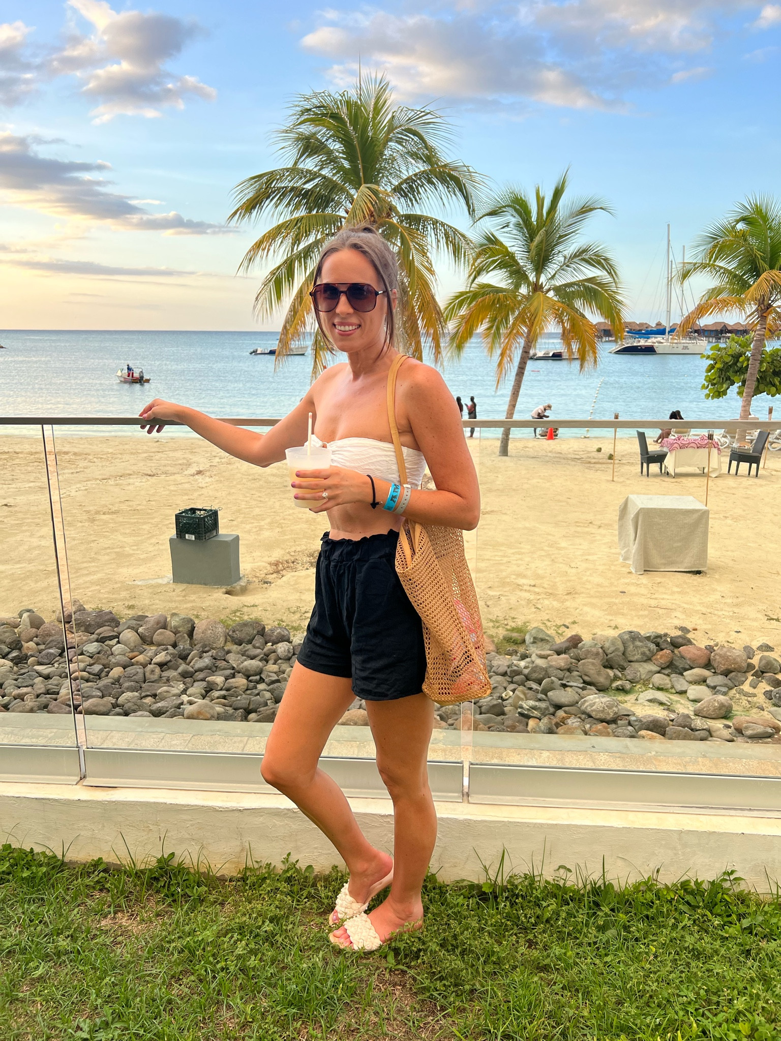 Vacation outfit 🤍

Bikini - size medium 
Great for brides or anniversaries 🤍
Shorts- part of a set! Wore these a few times - size small🖤
Shoes - old from target - linked similar. 

Beach bag - HIGHLY RECOMMEND! Cute and functional.  Actually saw a few people using the same bag! Make yours unique by adding a tassel or pin 💕 has a zipper inside 

Sunglasses - I think my favorite so far ! 😎 

Amazon fashion, Amazon finds , outfit sets, black set, black shorts , sandals , bikini , brides, wedding anniversary, travel look, sunglasses,  beach bag 

#LTKGiftGuide #LTKfindsunder50 #LTKHoliday