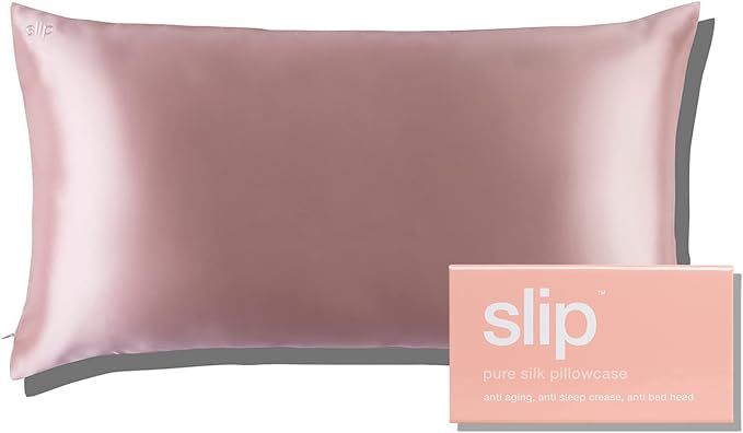 Slip Silk King Pillowcase, Pink (20" x 36") - 100% Pure 22 Momme Mulberry Silk Pillowcase - Anti-... | Amazon (US)