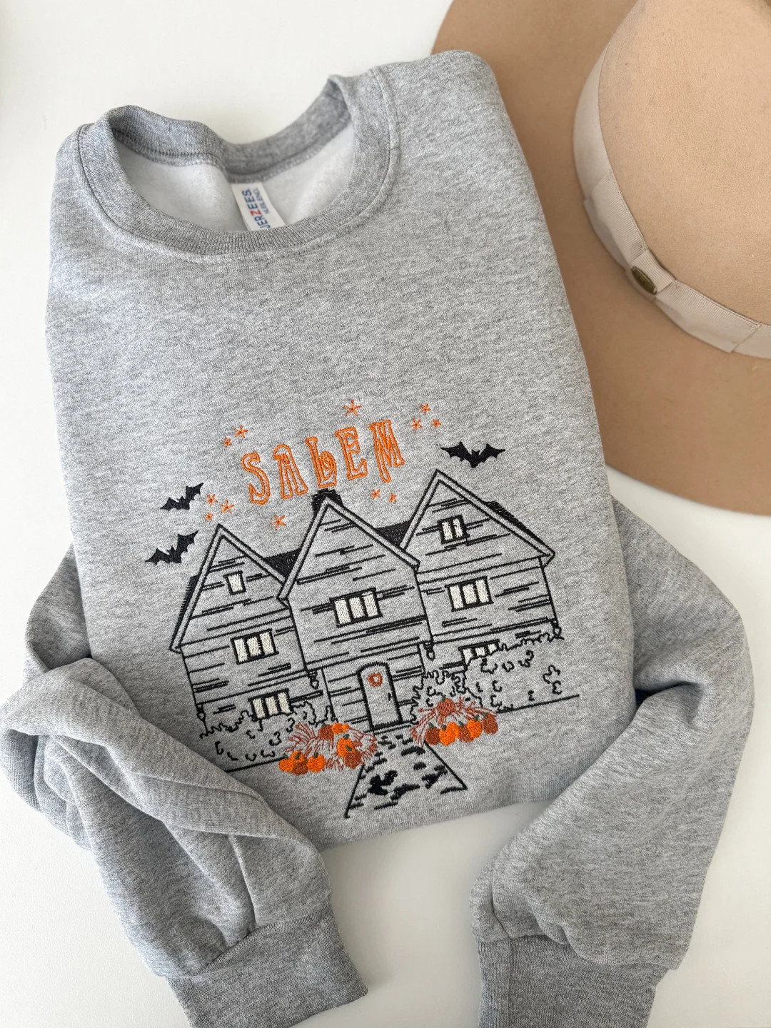 Salem Haunted House Sweatshirt Embroidered, Halloween Sweatshirt, Spooky Season - Etsy | Etsy (US)