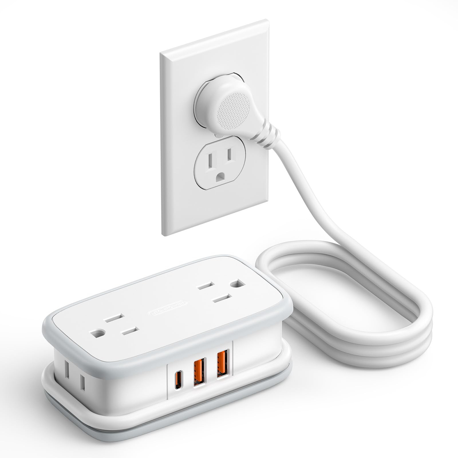 NTONPOWER 20W Travel Power Strip, Travel Essentials 4 Outlets 3 USB(1 USB-C) with 4FT Wrapped Ext... | Amazon (US)
