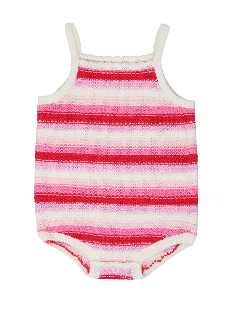 Wonder Nation Baby Girl Crochet Bubble Romper, Sizes 0-3M-24M | Walmart (US)