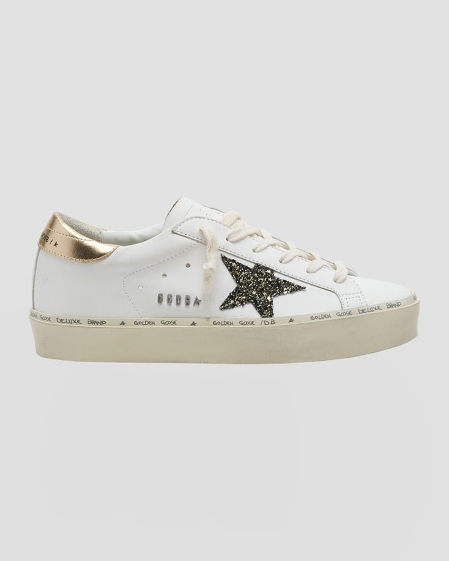 Golden Goose Hi Star Leather Glitter Low-Top Sneakers | Neiman Marcus