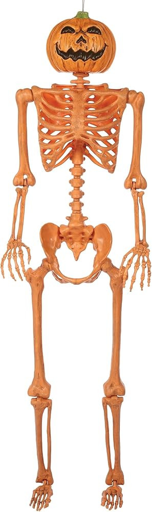 Seasons 5ft Orange Skeleton with Pumpkin Head | Amazon (US)