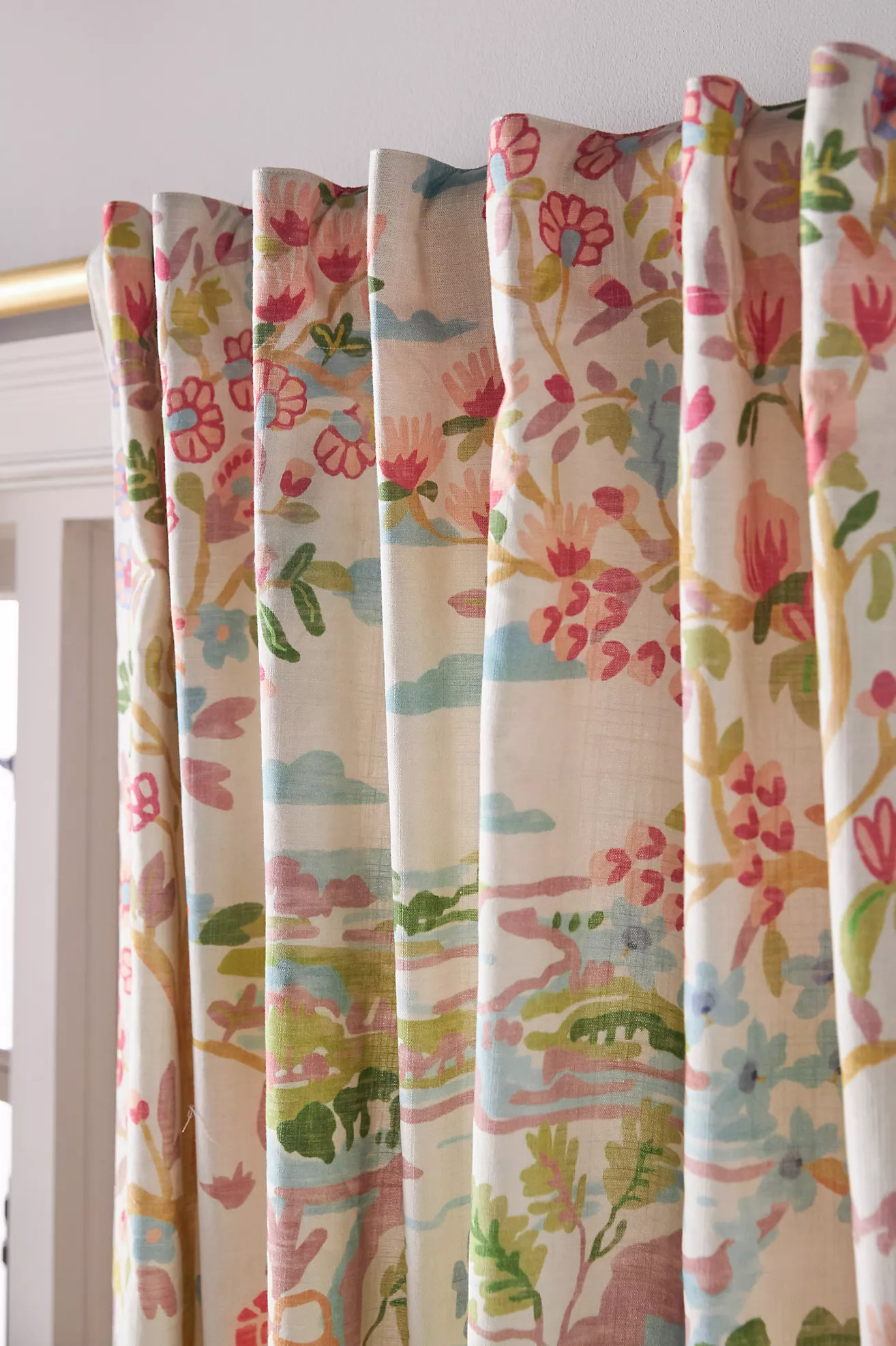 Organic Cotton Tales Menagerie Printed Curtain | Anthropologie (US)