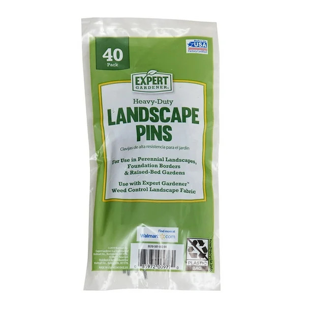 Expert Gardener Heavy Duty Landscape Pins, 4" x 1", Silver, Metal | Walmart (US)