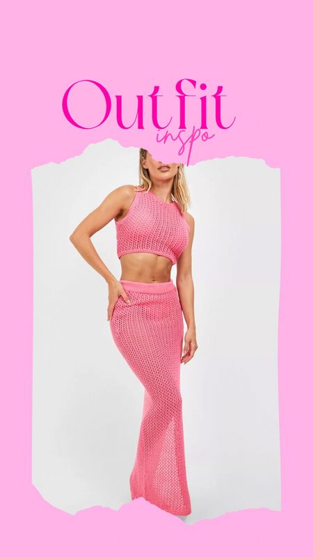 Barbie Outfit Inspo | Beachwear | Swimwear | Pink crochet coverup set | Summer Vacation/Holiday Outfit Ideas

#LTKswim