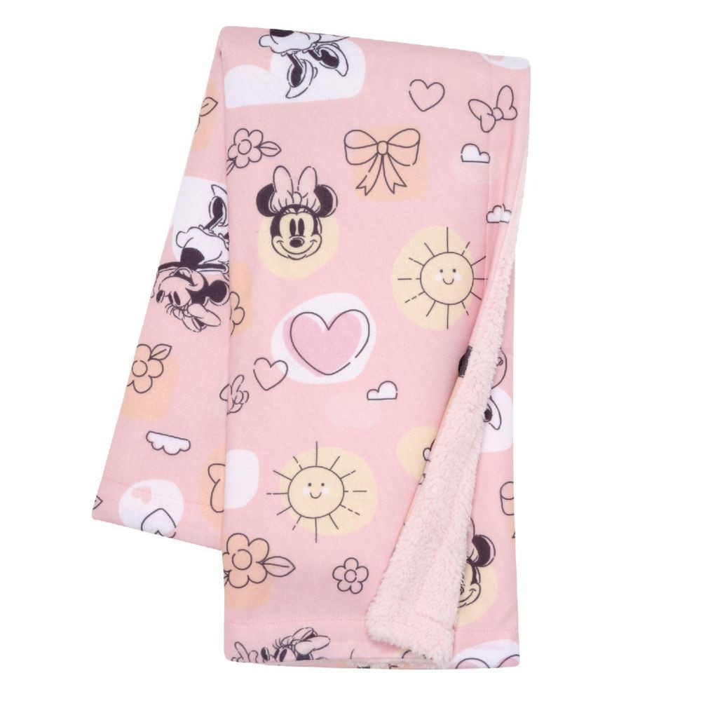 Lambs & Ivy Disney Baby Sweetheart Minnie Mouse Pink Soft Fleece Baby Blanket | Oriental Trading Company