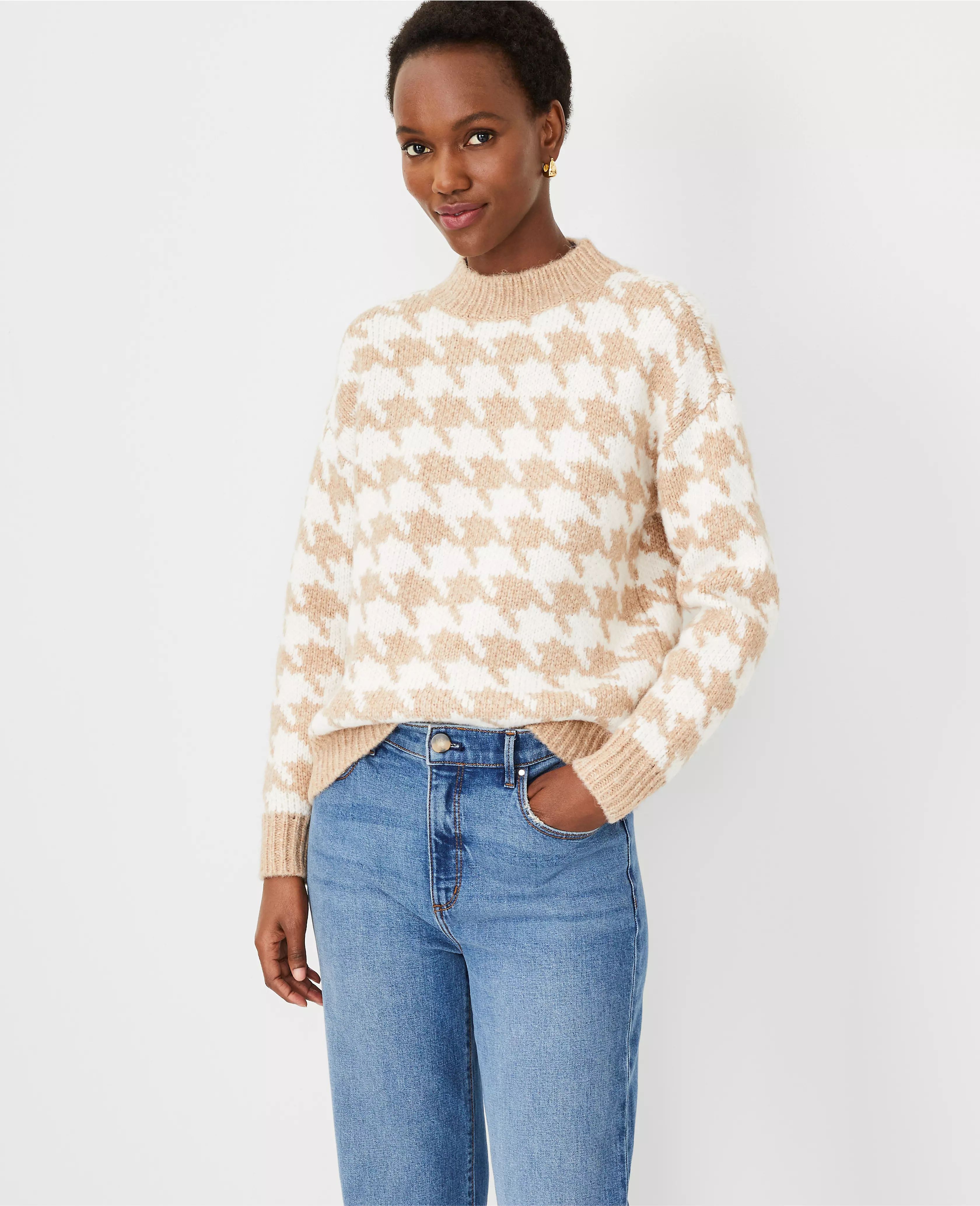 Houndstooth Wedge Sweater | Ann Taylor (US)