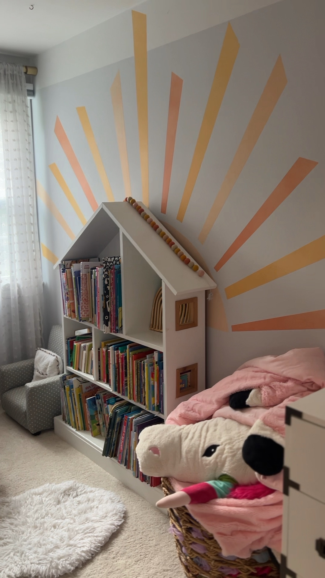 The little girls room of my dreams. 🤩 I went for a 70s theme complete with vintage wicker and graphics, as well as blush with an accent of marigold.  

#LTKFamily #LTKHome #LTKKids
