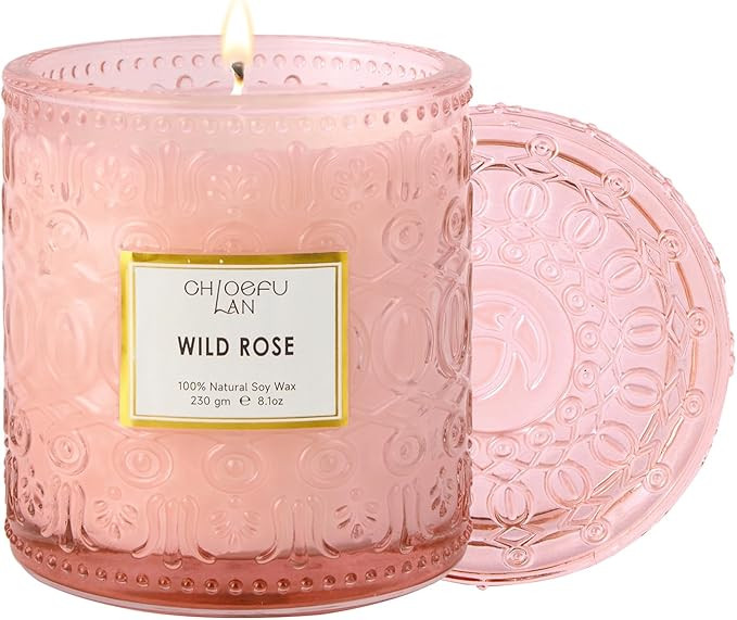 Chloefu LAN Wild Rose Candle, Mother Day Candles Gifts for Women, Luxury Jar Candle for Home Scen... | Amazon (US)