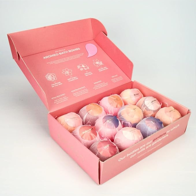 AROMEO Floral 12 Pcs Bath Bombs Set | Relaxing Gifts for Women | Easter Gifts for Women, Kids, Gi... | Amazon (US)