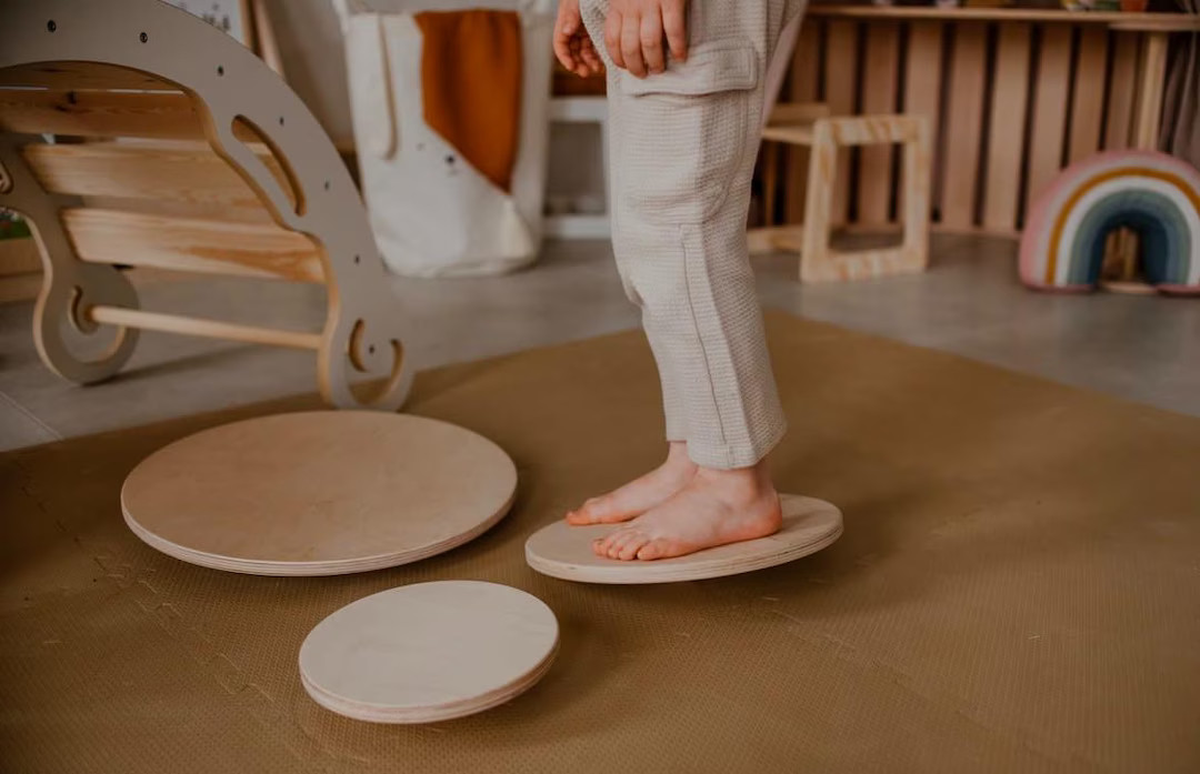 Wooden Balance Board | Playroom Standing Desk | Wobble Board for Kids and Adults | Great Gift Ide... | Etsy (US)