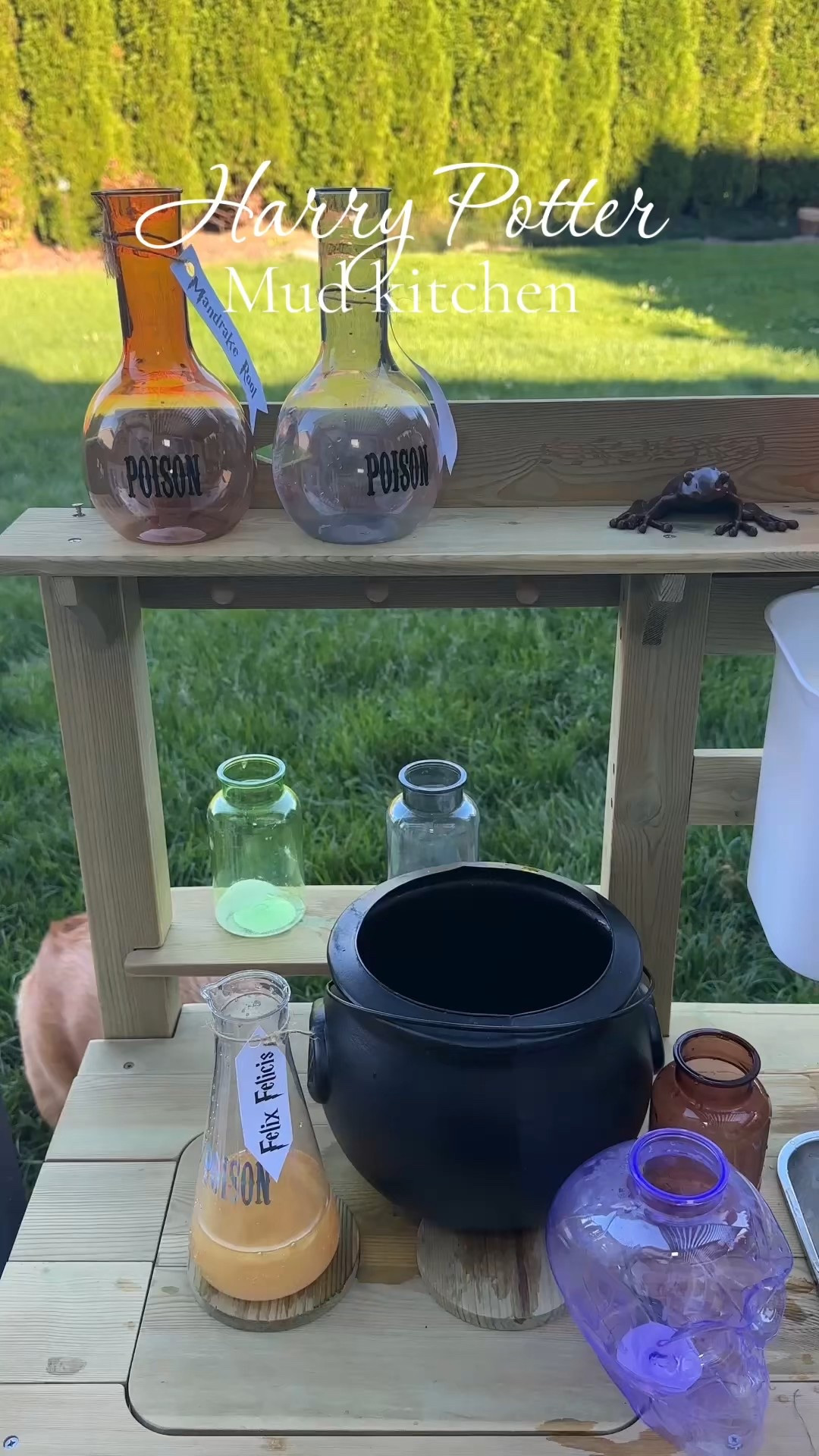 Harry Potter inspired mud kitchen for our potion sensory play!
My toddler has been loving making potions! 🧪 ✨🪄

Our mud kitchen has been so great for sensory play activities!

#LTKSeasonal #LTKKids #LTKHalloween