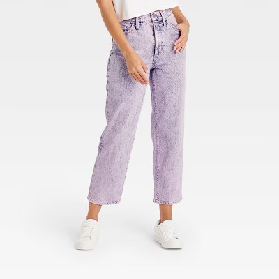 Women's Super-High Rise Vintage Straight Cropped Jeans - Universal Thread™ Pink 2 | Target