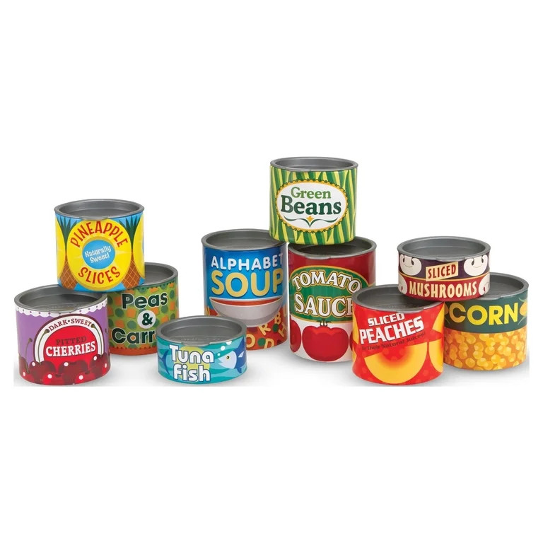 Melissa & Doug Stackable Grocery Cans Kitchen Accessory - 10 Can Set | Walmart (US)