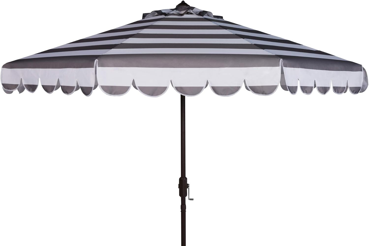 SAFAVIEH PAT8011A Outdoor Collection Single Scallop Striped 9Ft Crank Push Button Tilt Umbrella | Amazon (US)