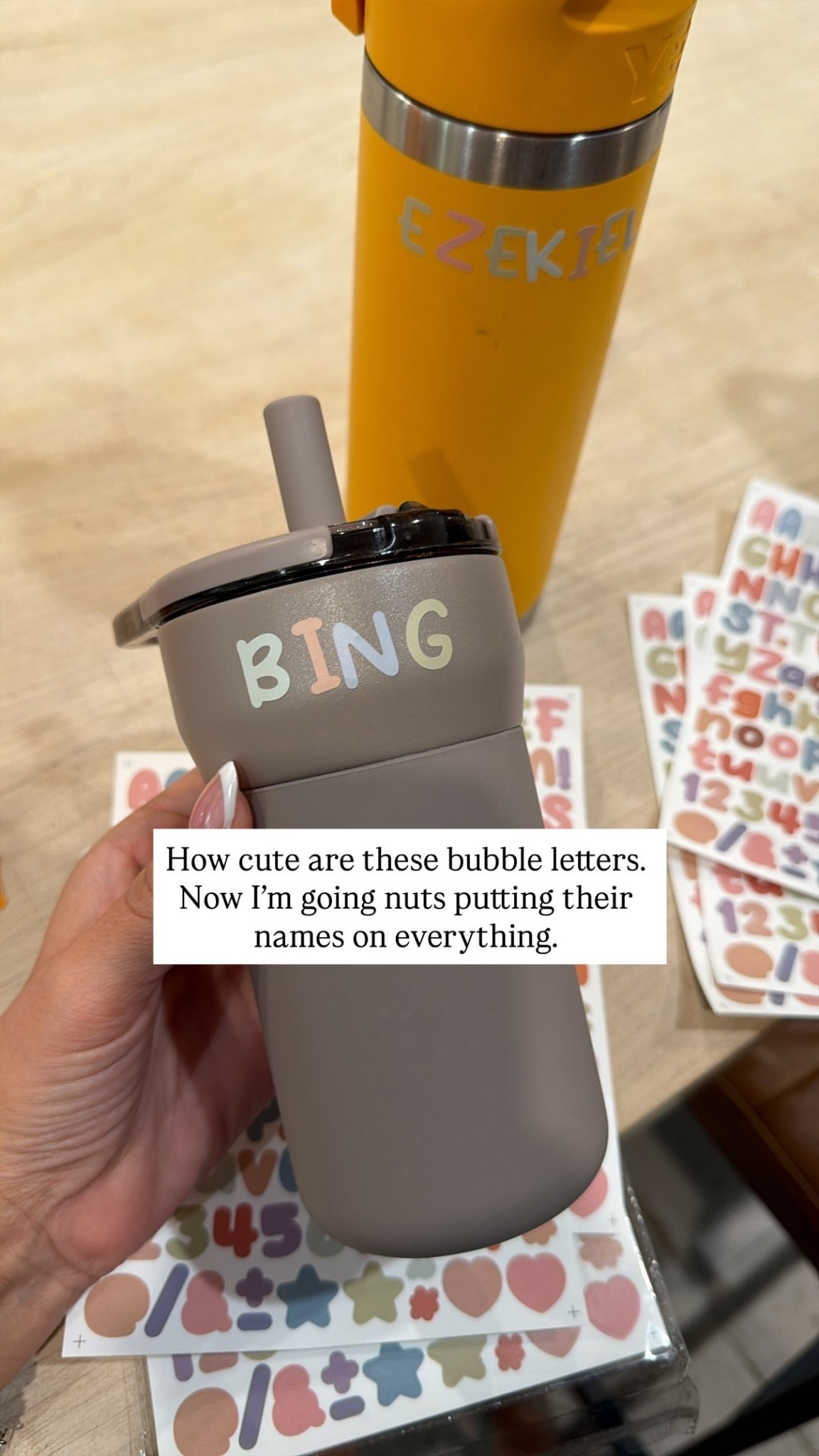 How cute are these bubble letters. Now I’m going nuts putting their names on everything. 

#LTKKids #LTKmomlife