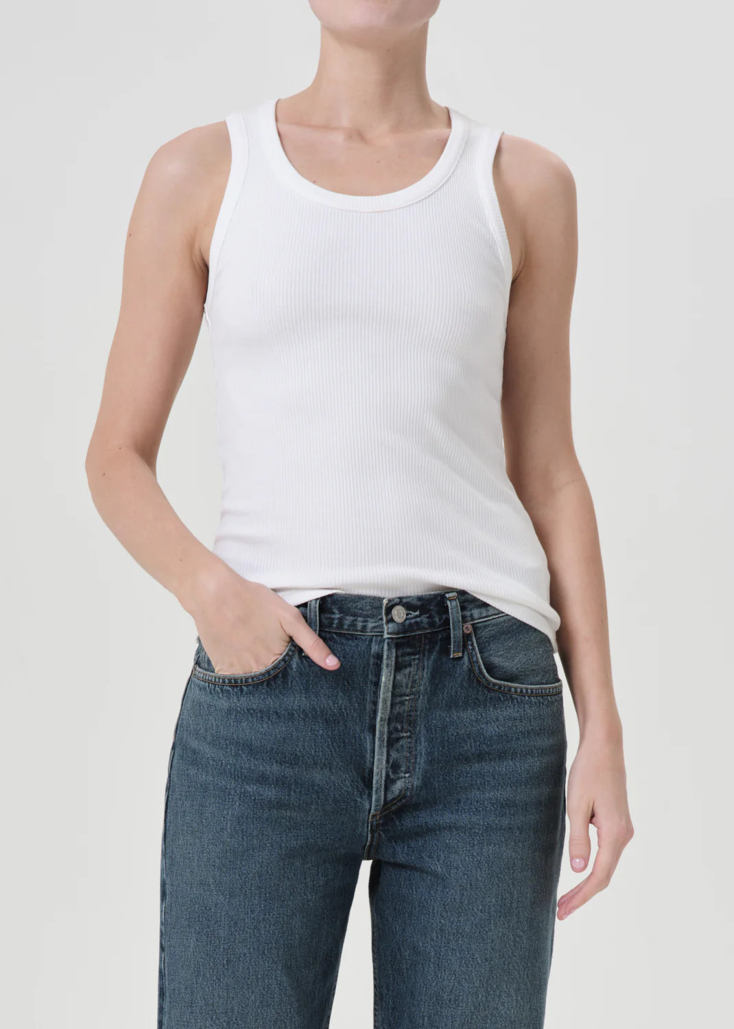Poppy Tank in White | AGOLDE