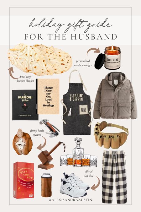 Holiday gift guide for the husband! A mixture of humor and fun finds for your loved one

Holiday gift guide, husband gift guide, for the men, gag gift, funny gifting, stocking stuffers, men’s humor, men’s jacket, sneaker finds, bottle belt, bottle opener, card games, throw blanket, glass decanter, candle finds, Amazon, found it on Amazon, Etsy, shop the look!

#LTKGiftGuide #LTKHoliday #LTKSeasonal