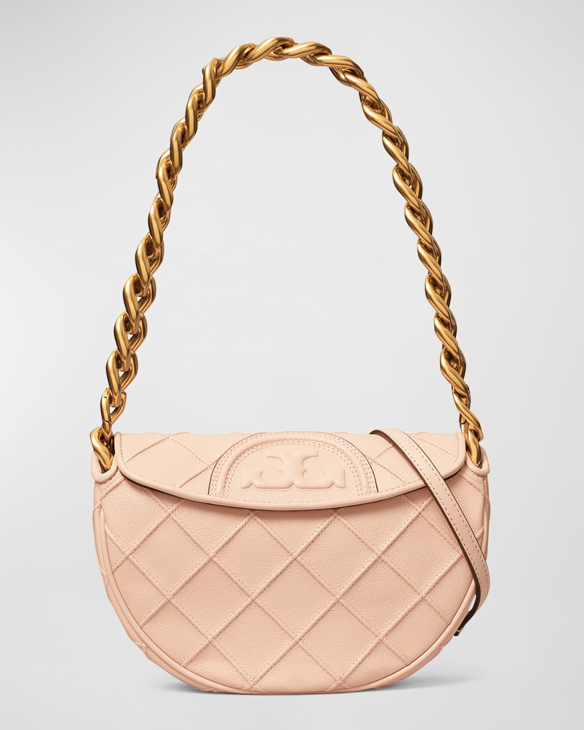 Fleming Mini Crescent Grain Leather Shoulder Bag | Neiman Marcus